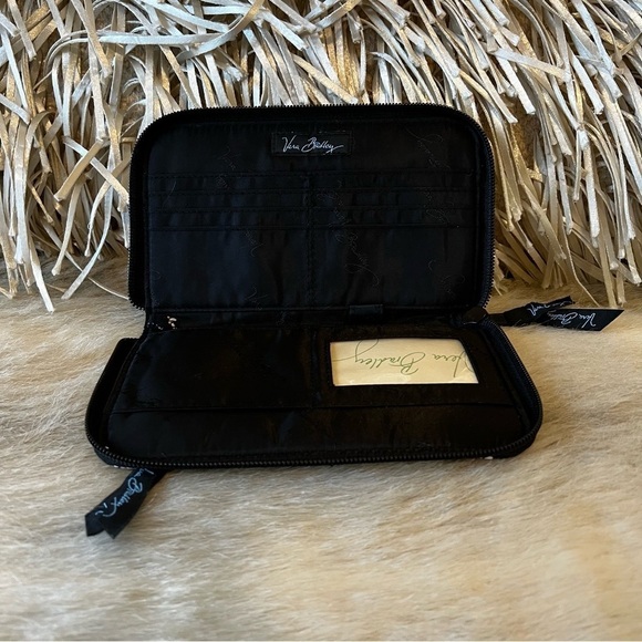 VERA BRADLEY Night Owl Zip Around Wallet Long Wristlet Navy Red Y2K 2008 - Picture 2 of 10